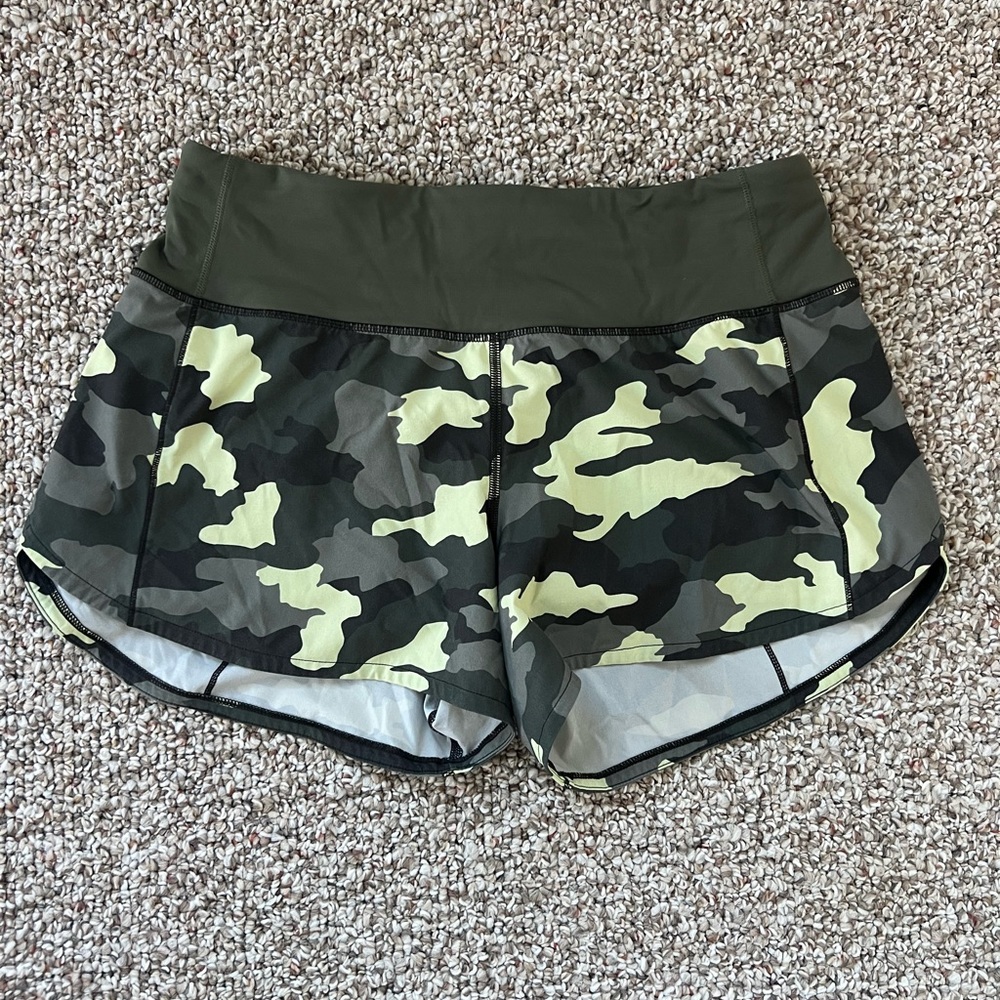 Lululemon Camo Speed Up Shorts